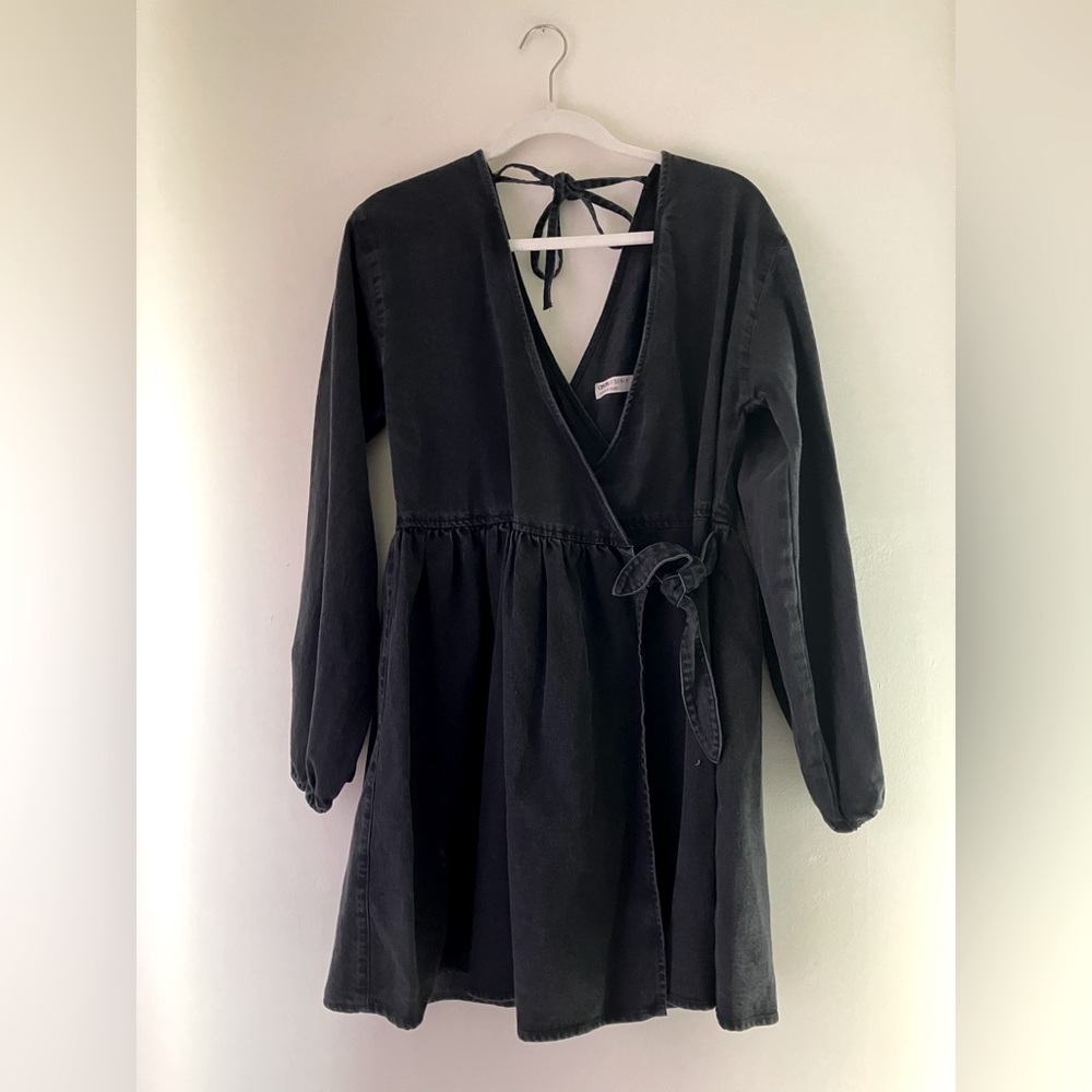 ASOS Denim Wrap Dress - Picture 2 of 4